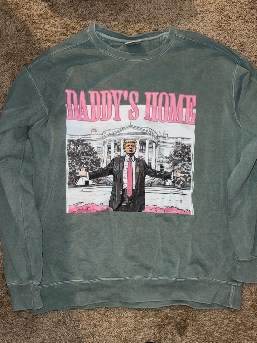 Daddy's Home Graphic Crewneck Sweatshirt - Green